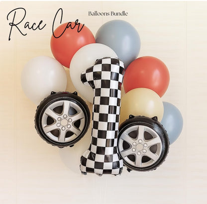 Race Car Theme Balloon Bundle - Two Fast Balloons - 1st Lap Balloons - Frist Lap Around The Track Theme Birthday - Pack Of Balloons