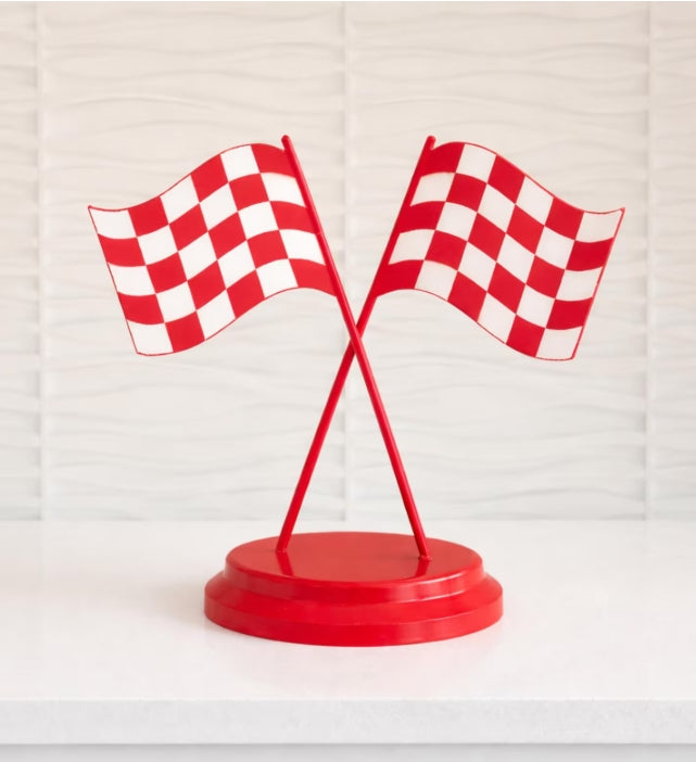 Race Car Flag 3D Centerpiece- Two Fast Birthday - 1st Lap Birthday - Race Car Birthday - Race Car Centerpiece - 3D Print - 3d Print piece