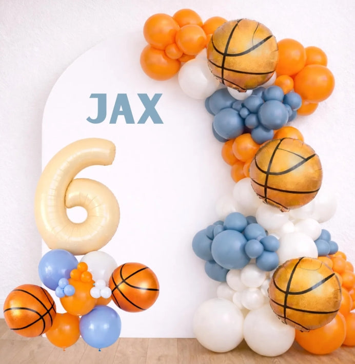 Basketball Balloon Tower - Birthday MVP- Birthday Hoops - Birthday Baller Birthday - Sports Birthday - Sports Party Decorations - Balloons