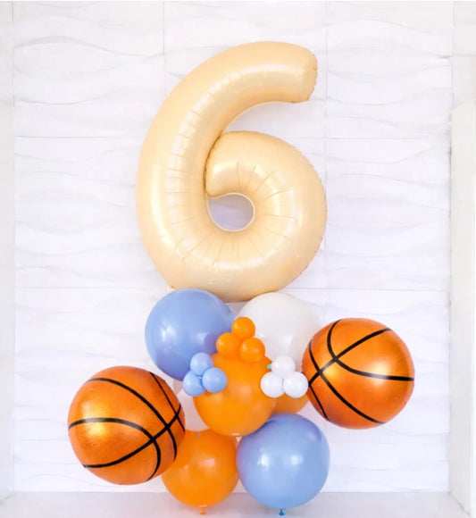 Basketball Balloon Tower - Birthday MVP- Birthday Hoops - Birthday Baller Birthday - Sports Birthday - Sports Party Decorations - Balloons