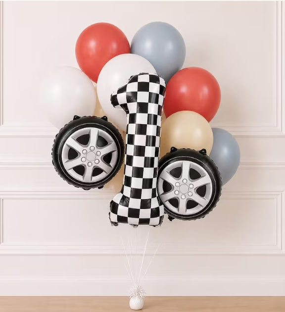 Race Car Theme Balloon Bundle - Two Fast Balloons - 1st Lap Balloons - Frist Lap Around The Track Theme Birthday - Pack Of Balloons