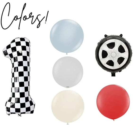 Race Car Theme Balloon Bundle - Two Fast Balloons - 1st Lap Balloons - Frist Lap Around The Track Theme Birthday - Pack Of Balloons