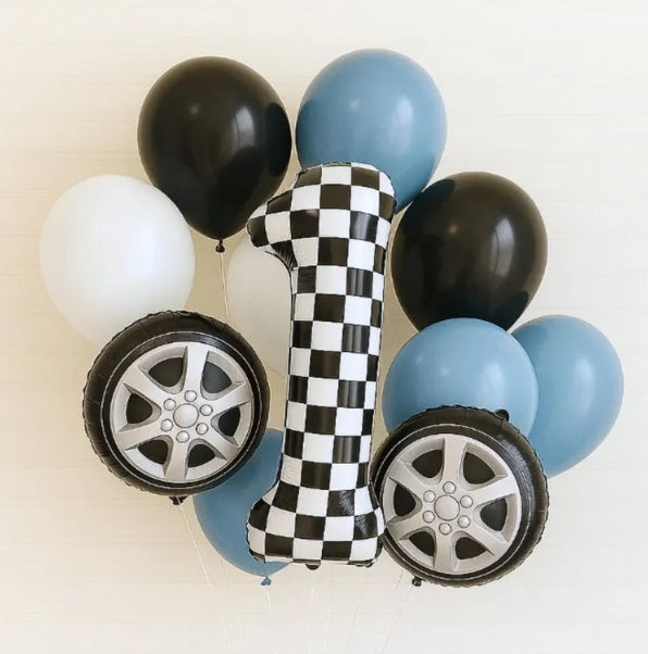 Race Car Theme Balloon Bundle - Two Fast Balloons - 1st Lap Balloons - Frist Lap Around The Track Theme Birthday - Pack Of Balloons -