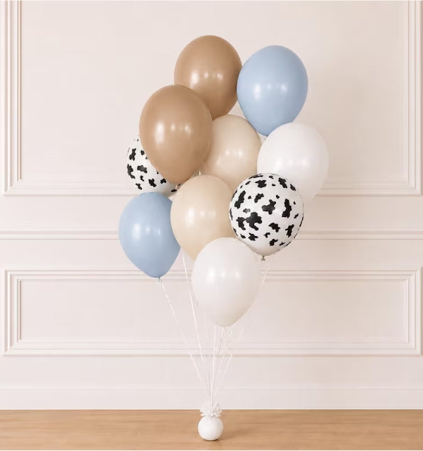 Cow Theme Balloons 10 Pack - Cow Balloons - Farm Balloons - Holey Cow I'm One Balloons - Balloons - Birthday Balloons - Rodeo Birthday