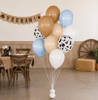 Cow Theme Balloons 10 Pack - Cow Balloons - Farm Balloons - Holey Cow I'm One Balloons - Balloons - Birthday Balloons - Rodeo Birthday