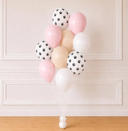 Puppy Party Balloon Bundle - 12 Pack Paw Print Balloons - Let’s Paw-Tee Party Decor - Puppy
