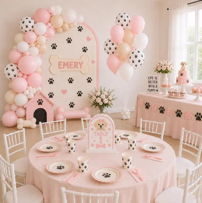 Puppy Party Balloon Bundle - 12 Pack Paw Print Balloons - Let’s Paw-Tee Party Decor - Puppy