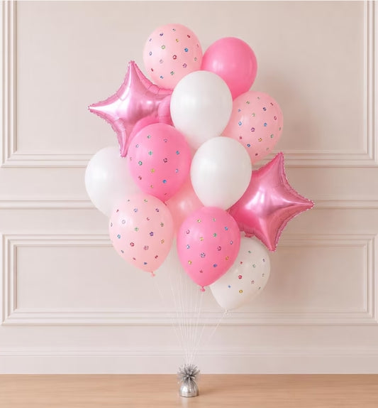 Gem Birthday 12 Pack Of Balloons - Balloons - Gem Balloons - Gem Stickers - Gem Party Decorations - Party Balloons - Gem Birthday Party