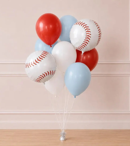 Baseball Birthday Balloon 10 Pack - Baseball Birthday Decor - Rookie of the Year - First Pitch -Baseball Party Decorations -Baseball-Sports