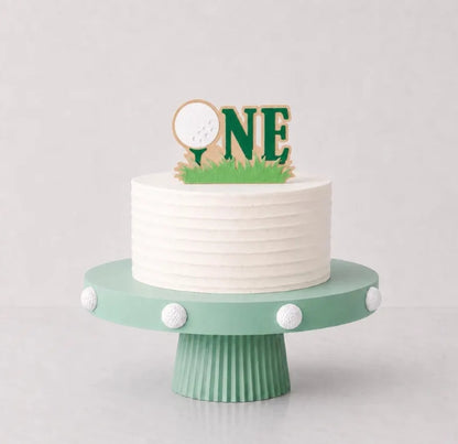 Hole In One Golf Cake Stand - Golf Cake Stand - Golf Party Decorations - Let's Par-tee - Hole In One Birthday - Golf Decor - Cake Stand