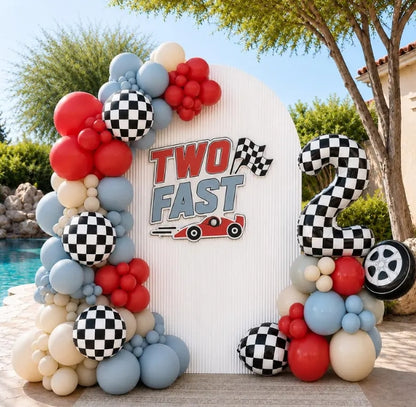 TWO Fast Theme l Two fast DIY Balloons Kit l Growing Two Fast Birthday Theme l 1st Lap l Car Theme Birthday l Balloon Garland - First Lap