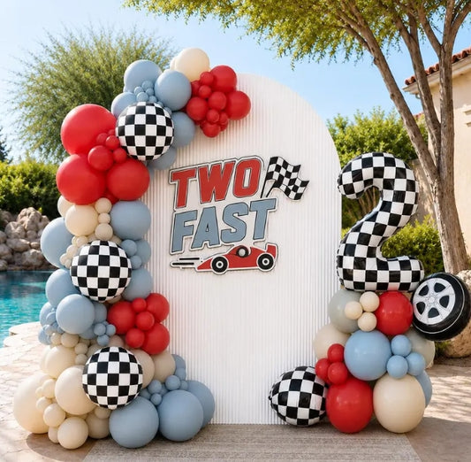 TWO Fast Theme l Two fast DIY Balloons Kit l Growing Two Fast Birthday Theme l 1st Lap l Car Theme Birthday l Balloon Garland - First Lap