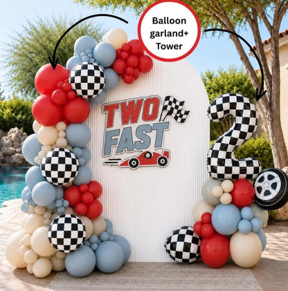 TWO Fast Theme l Two fast DIY Balloons Kit l Growing Two Fast Birthday Theme l 1st Lap l Car Theme Birthday l Balloon Garland - First Lap