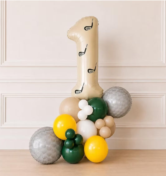 Hole In One Birthday Balloons - Hole In One - Hole In One Birthday - Golf Birthday Balloons - Golf Party - Four Birthday Party - Golf Tower