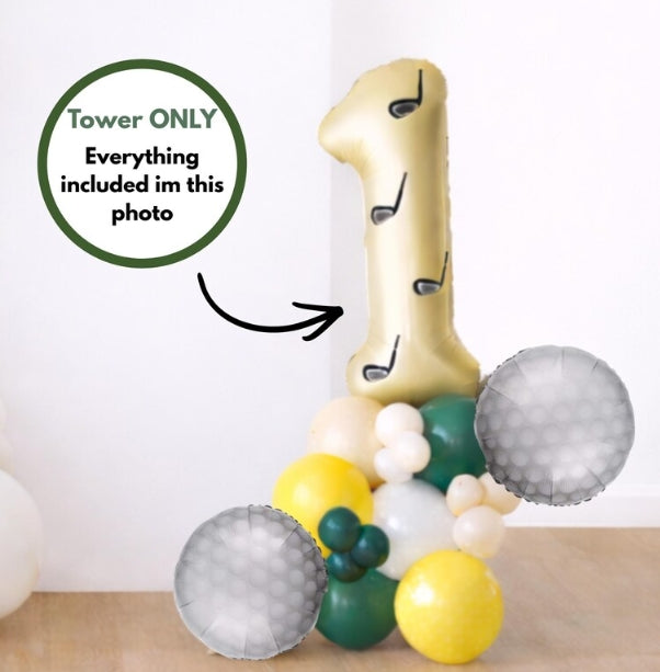 Hole In One Birthday Balloons - Hole In One - Hole In One Birthday - Golf Birthday Balloons - Golf Party - Four Birthday Party - Golf Tower