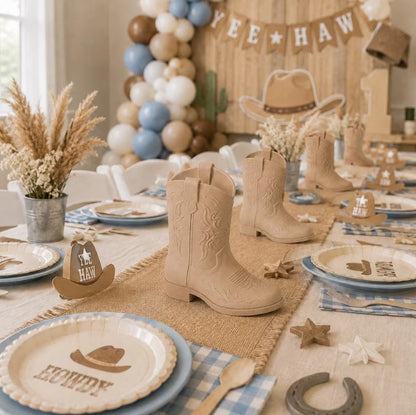 Cow Boy Boot 3D printed Centerpiece - Cow Boy Birthday - First Rodeo - Western Theme Birthday - Cow Bow Party Decor