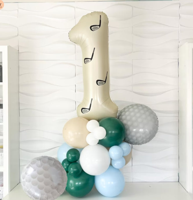 Hole In One Birthday Balloons - Hole In One - Hole In One Birthday - Golf Birthday Balloons - Golf Party - Four Birthday Party - Golf Tower