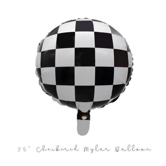 Checkered Mylar Balloon Two Fast Theme Decor