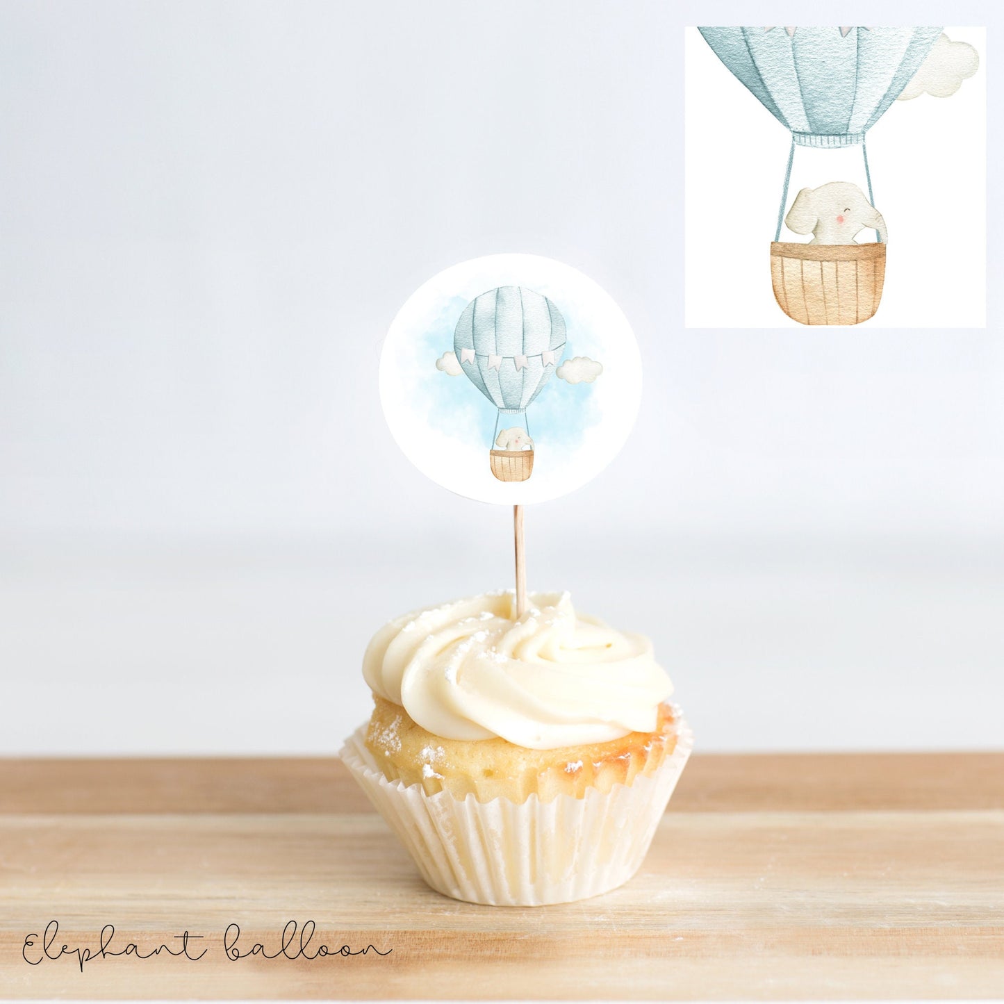 INSTANT DOWNLOAD DIGITAL file Cupcake Toppers, Cake Topper Baby Shower, Up Up and away. Hot air balloon cake topper, Adventrue baby shower