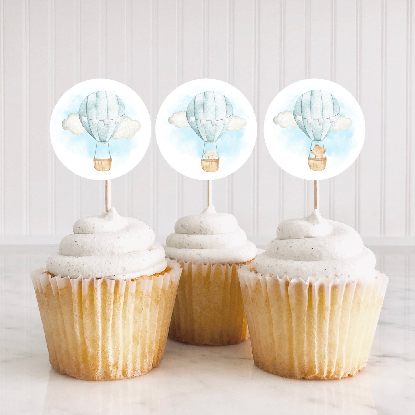 INSTANT DOWNLOAD DIGITAL file Cupcake Toppers, Cake Topper Baby Shower, Up Up and away. Hot air balloon cake topper, Adventrue baby shower