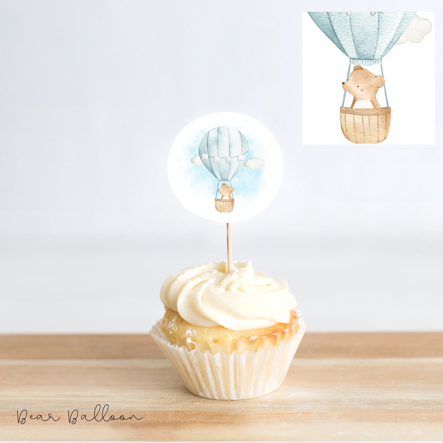 INSTANT DOWNLOAD DIGITAL file Cupcake Toppers, Cake Topper Baby Shower, Up Up and away. Hot air balloon cake topper, Adventrue baby shower