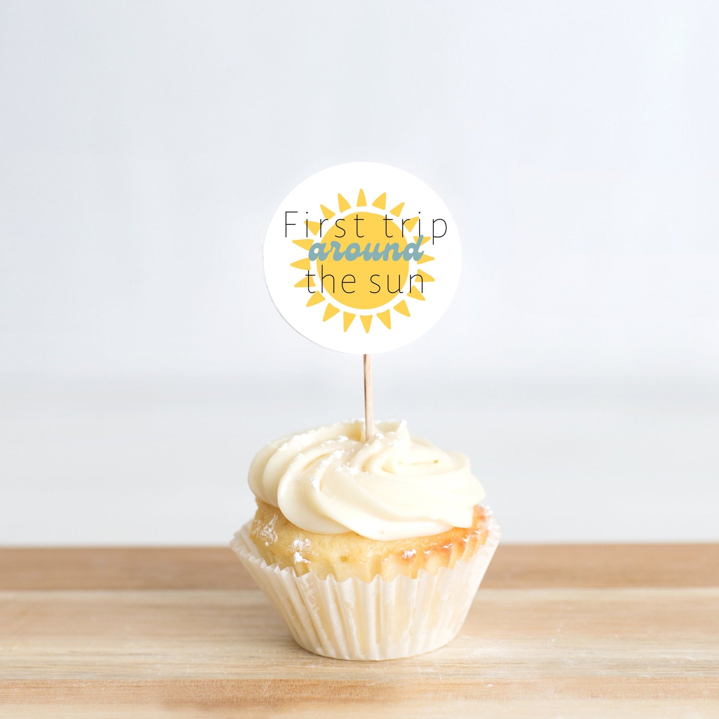 EDITABLE Sun Birthday Cupcake Toppers,Sunshine First Birthday Decor Printable, First Trip Around The Sun Cake Toppers,Sunshine Cake Topper