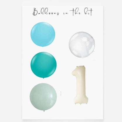 The Big One Balloons - Balloon Arch Kit l Boy First Birthday - Baby On Board - Surf Baby Shower - Retro Surf Theme - Big ONE- The Big One