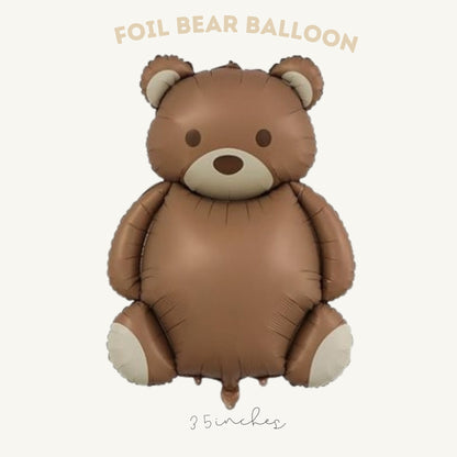 Teddy Bear Helium Balloon - Teddy Bear Party - Bear Theme Party - Teddy Bear Party Decor - Camping Birthday Party - Beary First