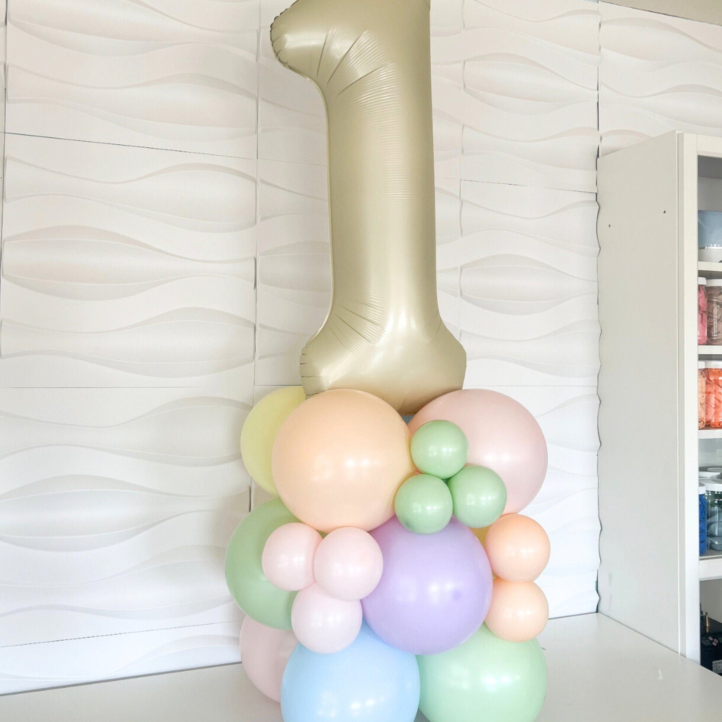 Macaron Balloon Tower for Pastel Birthday - Ice Cream - Unicorn Party Decoration- Rainbow Birthday - Pastel Balloons - Pastel Rainbow