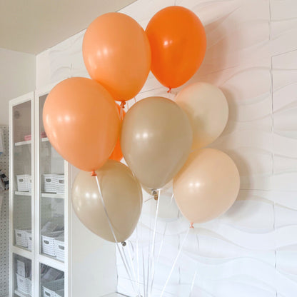 Little Cutie Is on the Way Balloon Bundle, 10 Pack Orange Peach Tan Balloons with String, Citrus Baby Shower Decorations