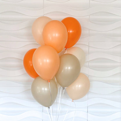 Little Cutie Is on the Way Balloon Bundle, 10 Pack Orange Peach Tan Balloons with String, Citrus Baby Shower Decorations