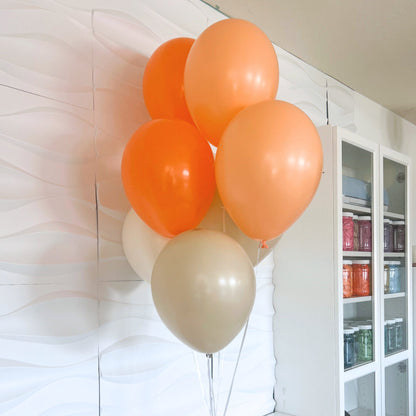 Little Cutie Is on the Way Balloon Bundle, 10 Pack Orange Peach Tan Balloons with String, Citrus Baby Shower Decorations