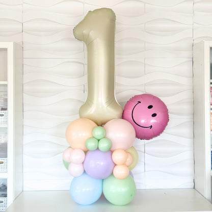 One Happy Girl Birthday - Ice Cream - Unicorn Party Decoration- Rainbow Birthday - Pastel Balloons - Pastel Rainbow - Pastel Balloons