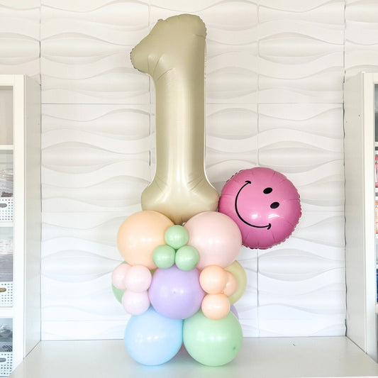 One Happy Girl Birthday - Ice Cream - Unicorn Party Decoration- Rainbow Birthday - Pastel Balloons - Pastel Rainbow - Pastel Balloons