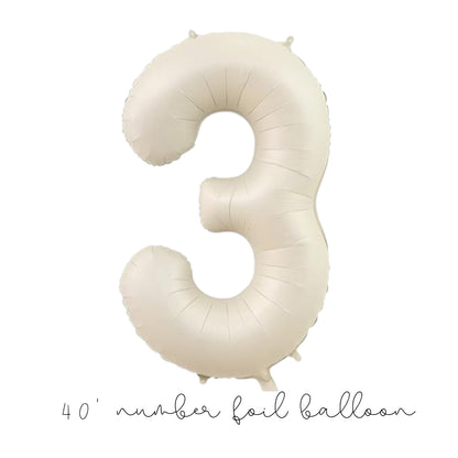 Tan Mylar Foil Number Balloon - Tan Balloon - Tan Number Balloon - 40" Number Balloons - Number Balloons - Mylar Number Balloon - Tan Mylar