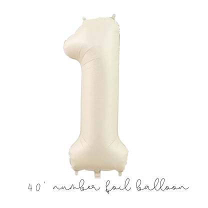 Tan Mylar Foil Number Balloon - Tan Balloon - Tan Number Balloon - 40" Number Balloons - Number Balloons - Mylar Number Balloon - Tan Mylar