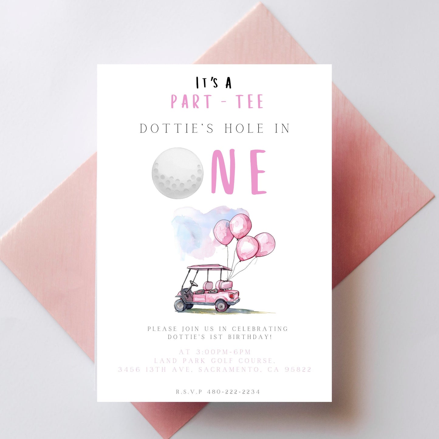 Hole In One Invitation - Hole In One Digital Download Invite - Hole In One Theme Birthday - Hole In One Theme - Par-tee Theme - Golf Party