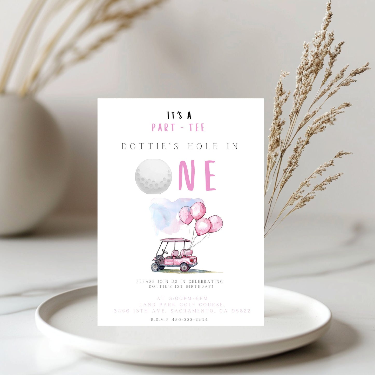 Hole In One Invitation - Hole In One Digital Download Invite - Hole In One Theme Birthday - Hole In One Theme - Par-tee Theme - Golf Party