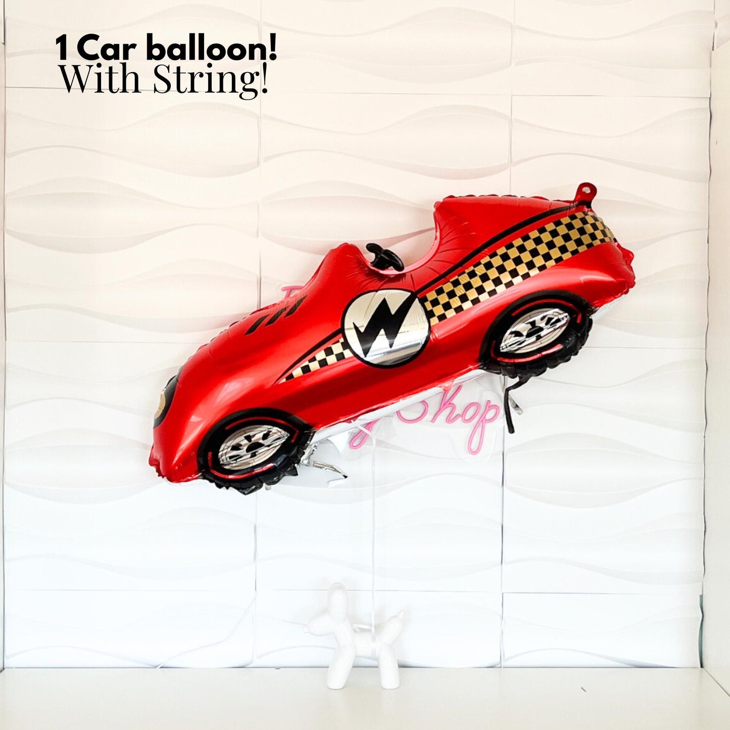 Race Car Red Balloon Two Pack - Two Fast Balloons - Fast One balloons - 1st Lap Around The Track Balloons - Race Car Themed Birthday Decor