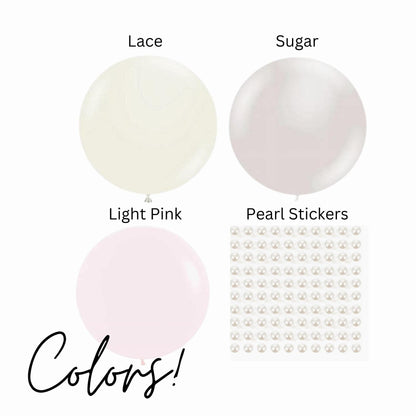 Pearl 10 Pack Of Balloons - Pearl Balloons - Pearls and Prosecco -Petals and Pearls - Pearl Bridal Shower - Diamond Balloons - Pearl Theme