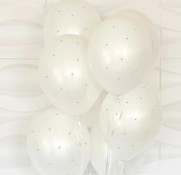 Pearl Balloons - Bridal Shower Balloons - Wedding Balloons - Baby shower Balloons- 10 Pack Of Balloons - Pearl Party Decor - Pear color