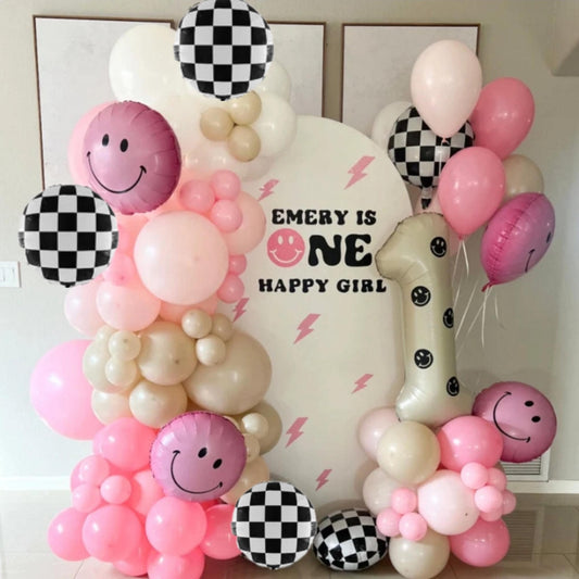 One Happy Girl Balloon Garland - One Happy Girl Balloon DIY Kit - One Happy Girl Birthday decor - One Happy Girl Birthday Balloons -