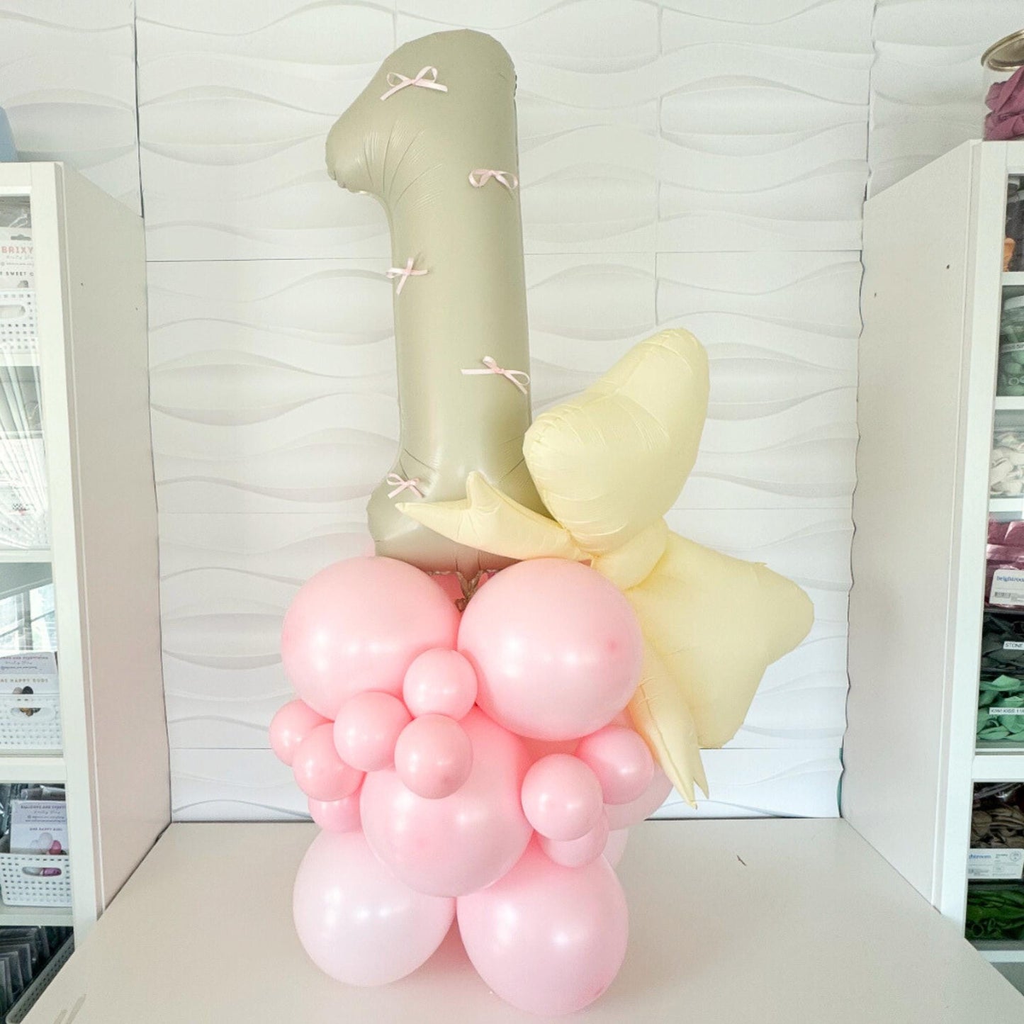 Bow Party Number Balloon Tower - Bow Birthday - Bow Party -Coquette Birthday -Pink Coquette Balloons DYI - Number Balloon Towers - Bow