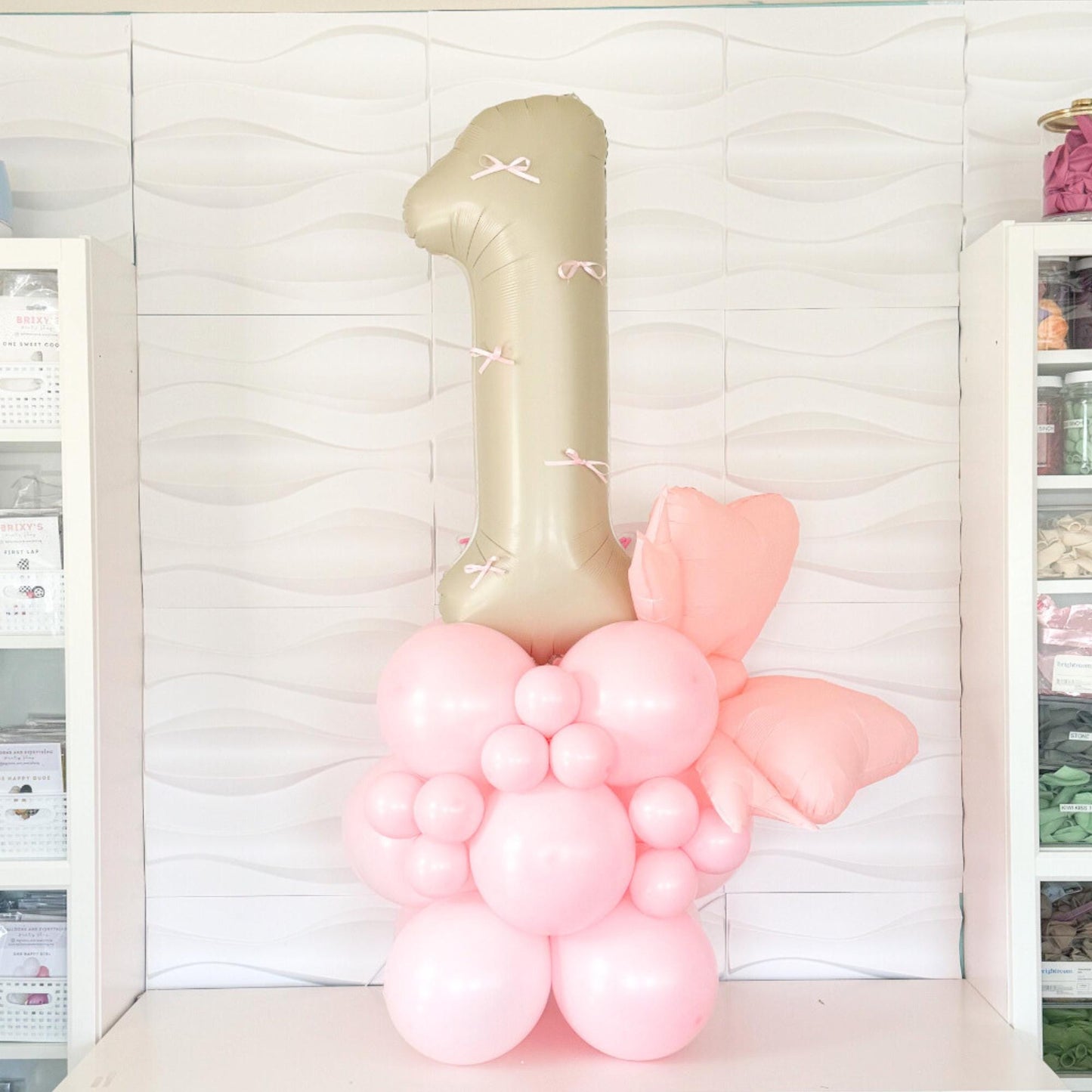 Bow Party Number Balloon Tower - Bow Birthday - Bow Party -Coquette Birthday -Pink Coquette Balloons DYI - Number Balloon Towers - Bow