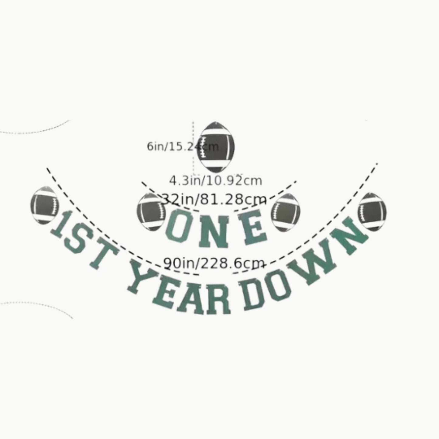 1st Year Down Banner - Football Birthday Banner -1st Year Down - 1st Year Down Birthday - Football Party Decor - Football Birthday Banner