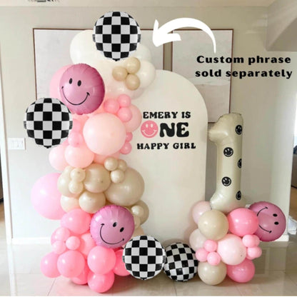 One Happy Girl Balloon Garland - One Happy Girl Balloon DIY Kit - One Happy Girl Birthday decor - One Happy Girl Birthday Balloons -