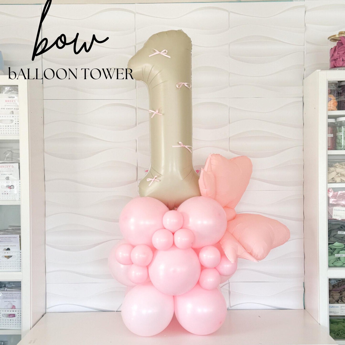 Bow Party Number Balloon Tower - Bow Birthday - Bow Party -Coquette Birthday -Pink Coquette Balloons DYI - Number Balloon Towers - Bow