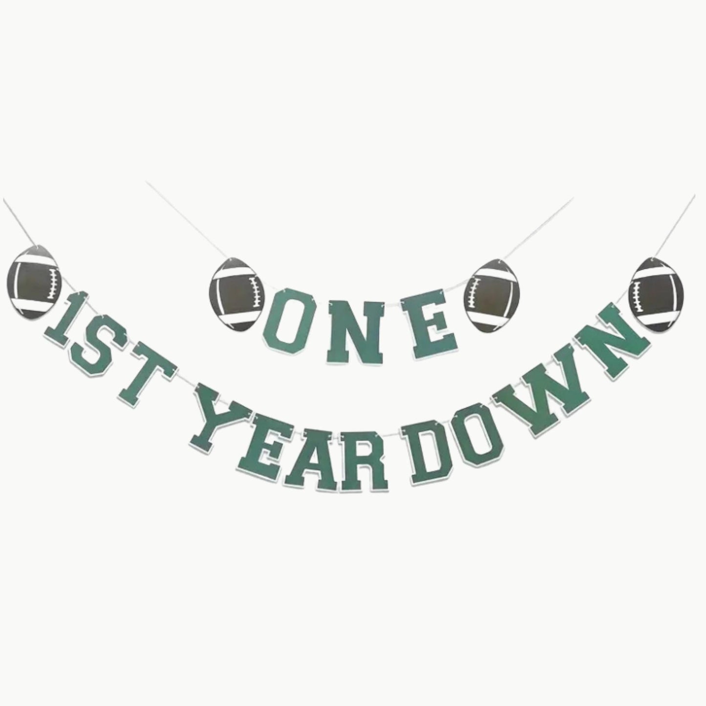 1st Year Down Banner - Football Birthday Banner -1st Year Down - 1st Year Down Birthday - Football Party Decor - Football Birthday Banner