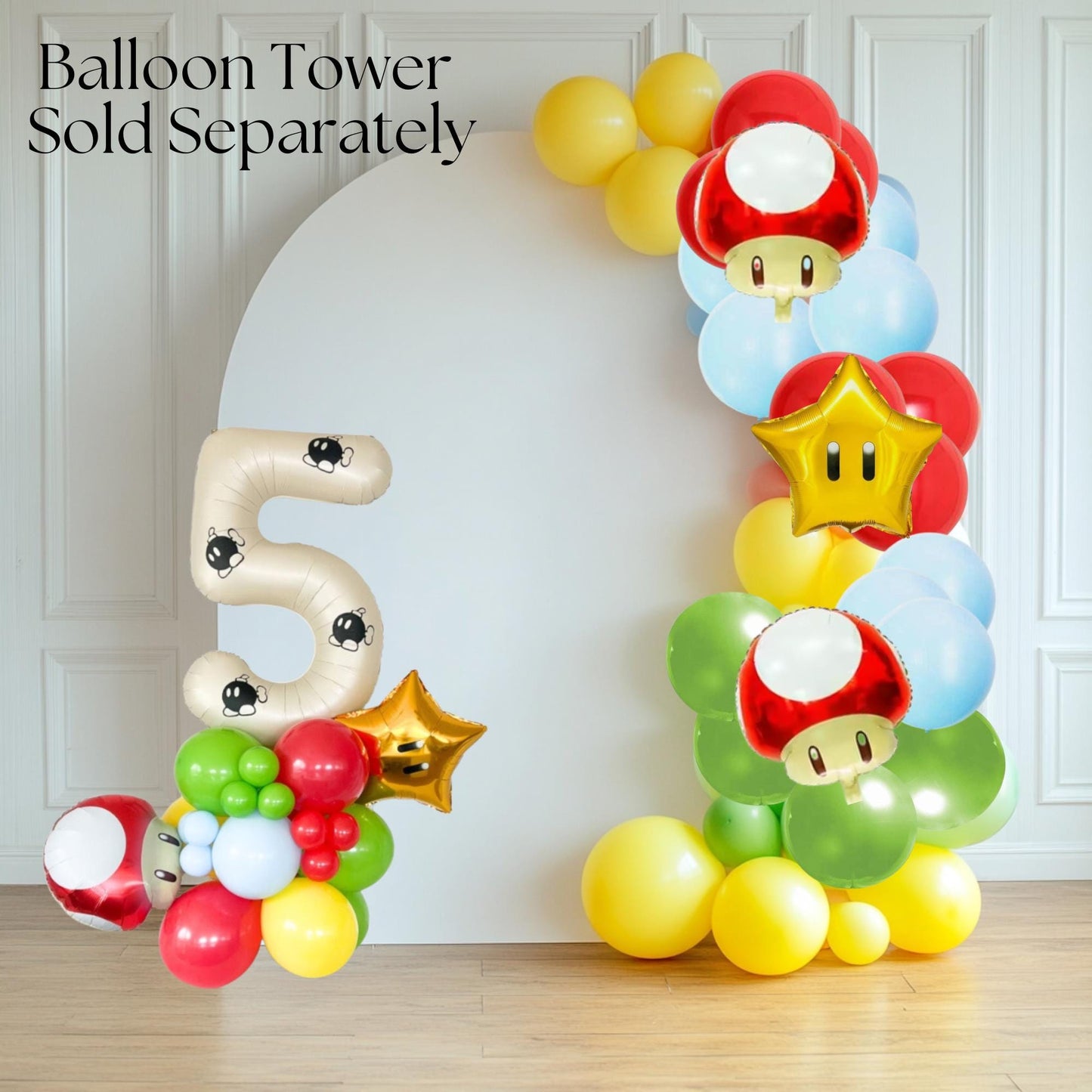 Mario Theme Balloon Garland - Super Mario Birthday Balloons - Mario Birthday - Super Mario Balloons - DIY Balloon Garland - DIY Balloon Kit