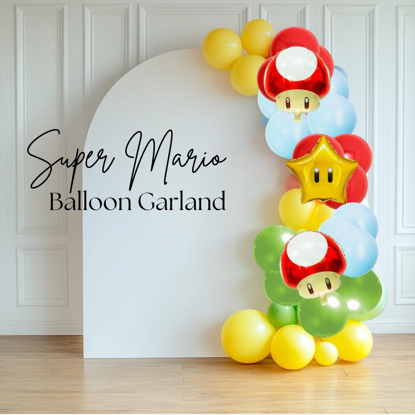 Mario Theme Balloon Garland - Super Mario Birthday Balloons - Mario Birthday - Super Mario Balloons - DIY Balloon Garland - DIY Balloon Kit